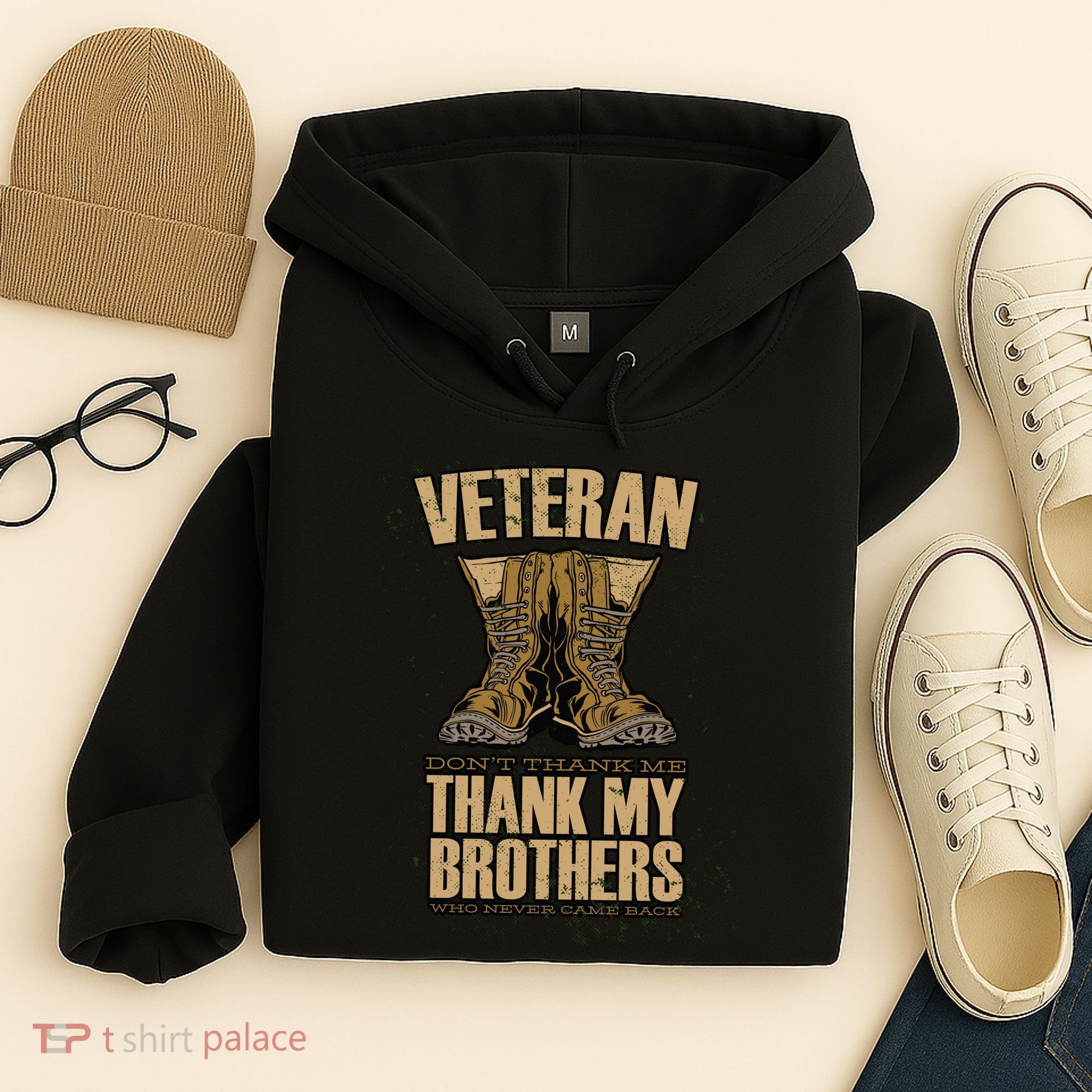 Thank My Brothers Veteran Boots Hoodie
