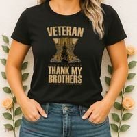 Thank My Brothers Veteran Boots Women's T-Shirt thumb 2