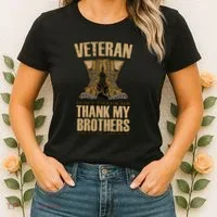 Thank My Brothers Veteran Boots Women's T-Shirt thumb 2