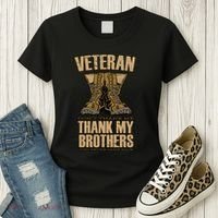Thank My Brothers Veteran Boots Women's T-Shirt thumb 3
