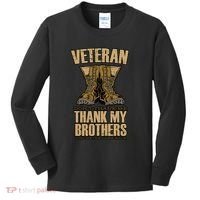 Thank My Brothers Veteran Boots Kids Long Sleeve Shirt thumb 0