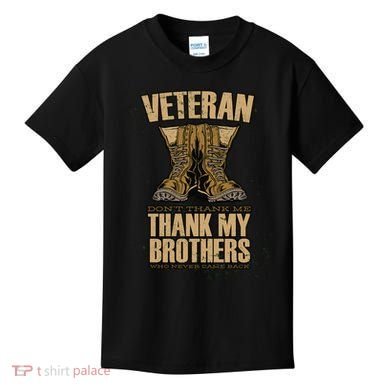 Thank My Brothers Veteran Boots Kids T-Shirt
