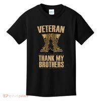 Thank My Brothers Veteran Boots Kids T-Shirt thumb 0
