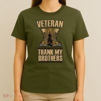 Thank My Brothers Veteran Boots T-Shirt thumb 4