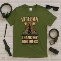 Thank My Brothers Veteran Boots T-Shirt thumb 5