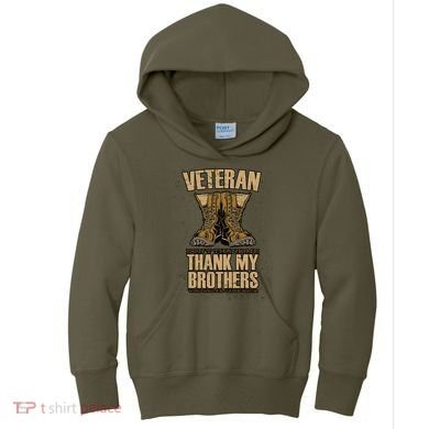Thank My Brothers Veteran Boots Kids Hoodie