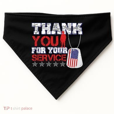 Thank You For Your Service Veterans Day USA-Made Doggie Bandana
