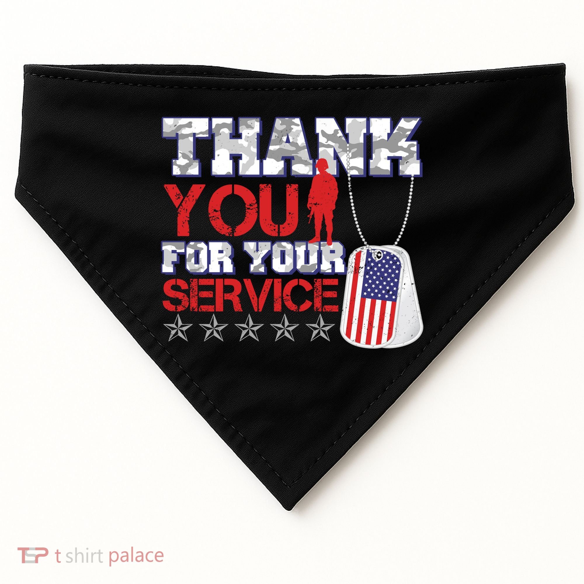 Thank You For Your Service Veterans Day USA-Made Doggie Bandana
