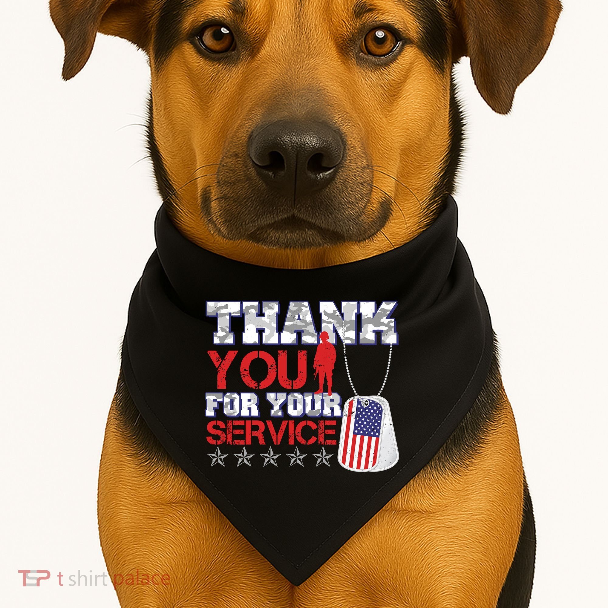 Thank You For Your Service Veterans Day USA-Made Doggie Bandana