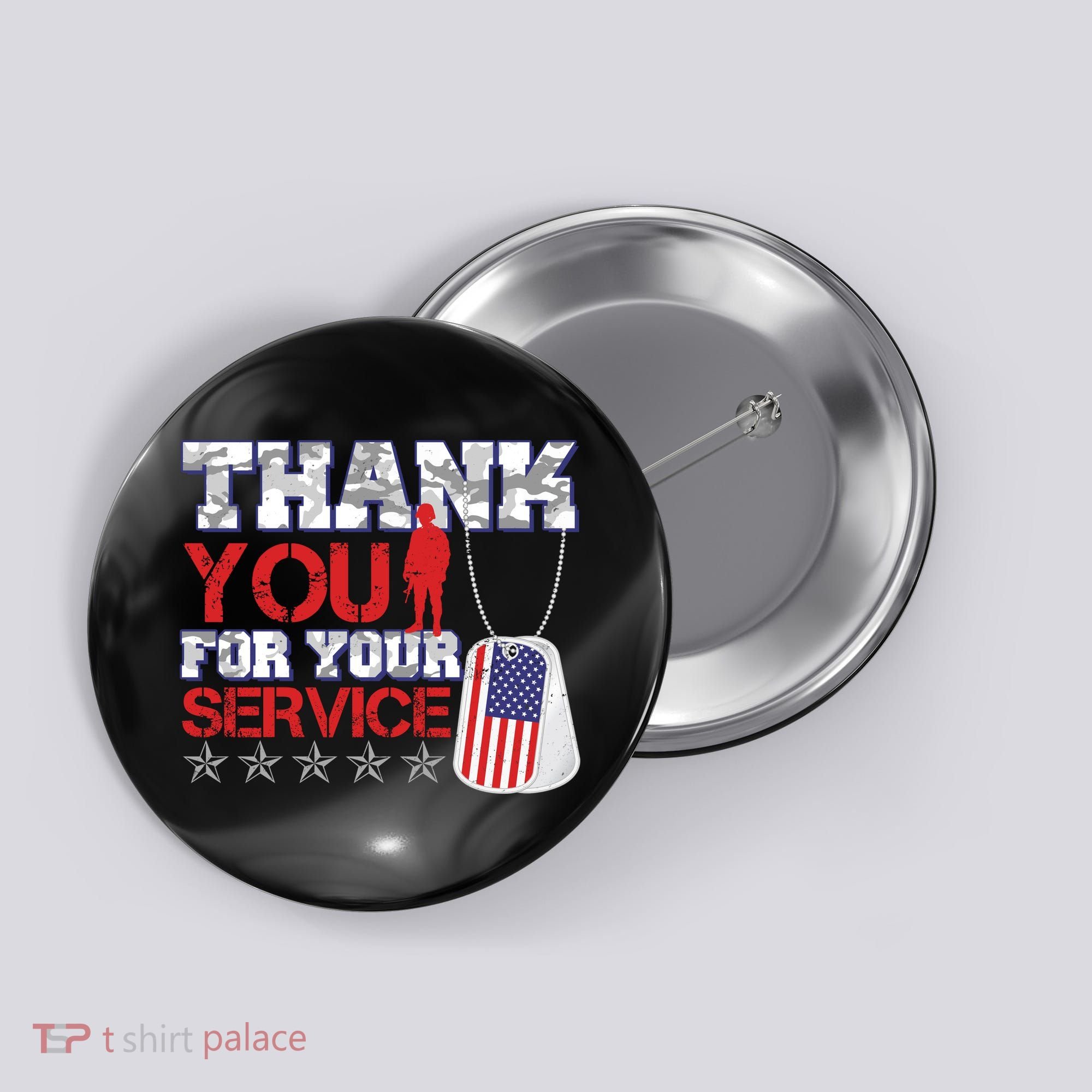 Thank You For Your Service Veterans Day Button