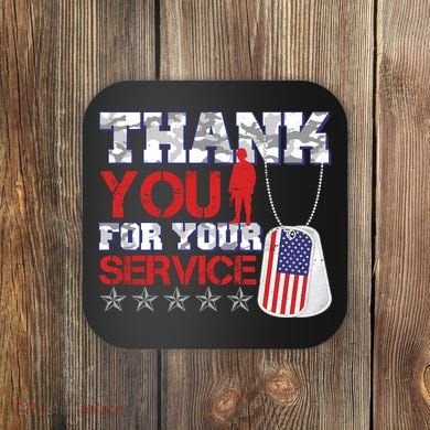 Thank You For Your Service Veterans Day Coaster