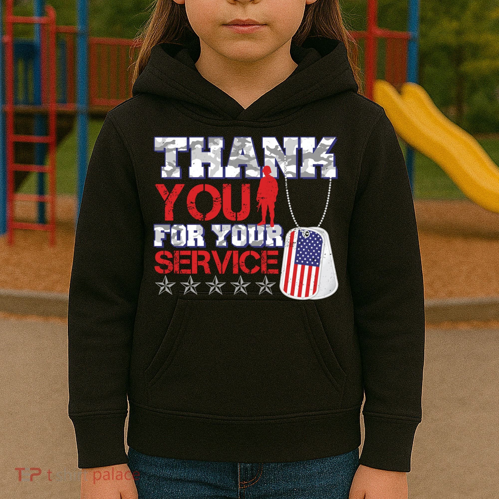 Thank You For Your Service Veterans Day Kids Hoodie