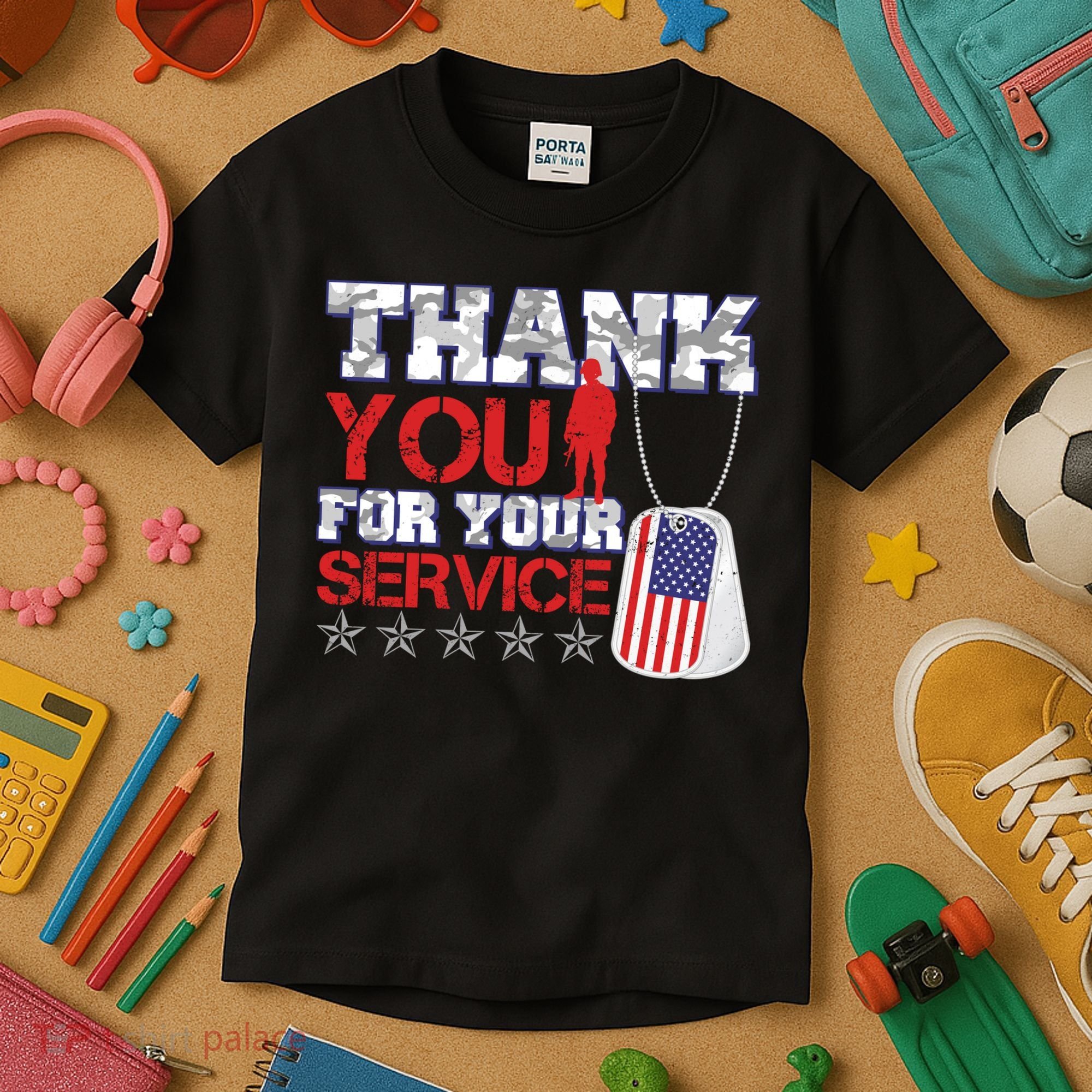 Thank You For Your Service Veterans Day Kids T-Shirt
