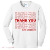 Thank You Have A Nice Day Grocery Bag Funny Kids Long Sleeve Shirt thumb 0