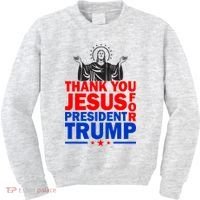 Thank You Jesus For President Trump Kids Sweatshirt thumb 0