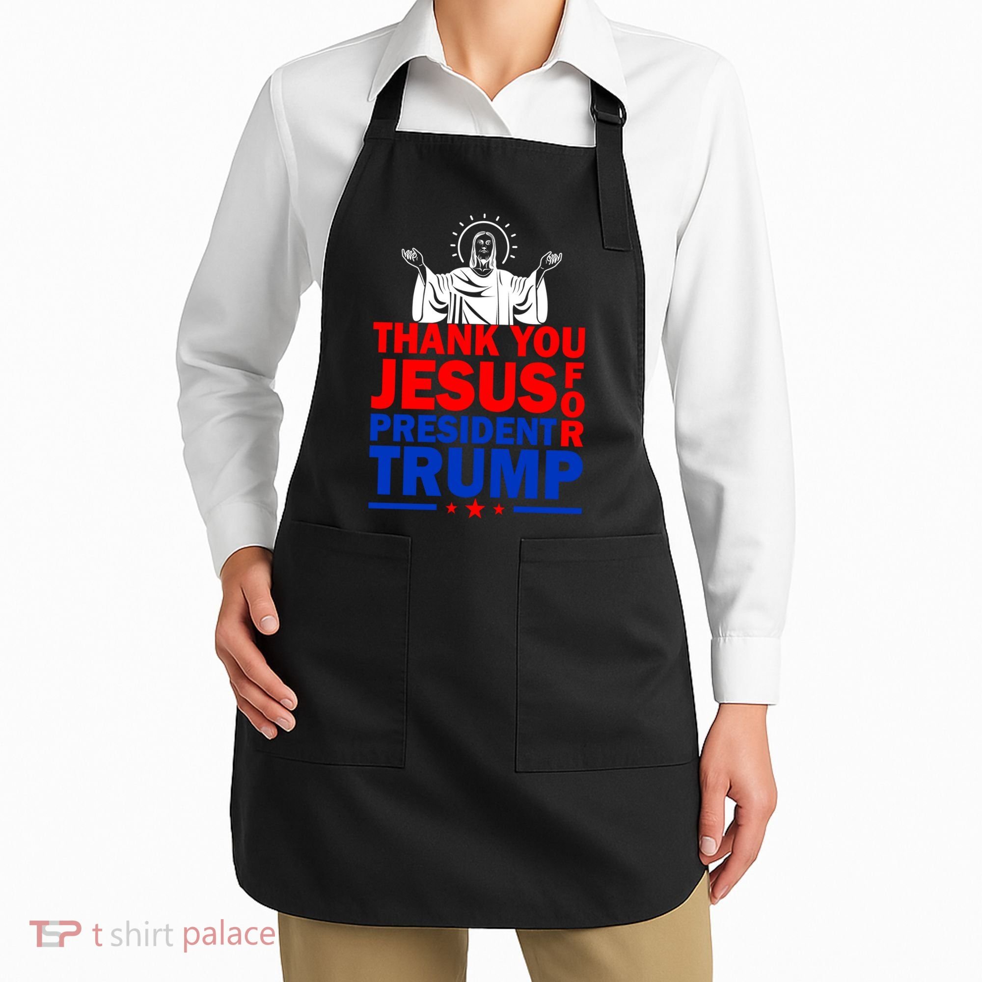 Thank You Jesus For President Trump Apron