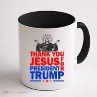 Thank You Jesus For President Trump Coffee Mug thumb 1