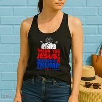 Thank You Jesus For President Trump Women's Tank Top thumb 2