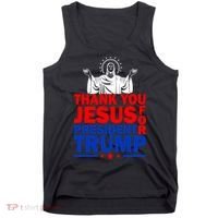 Thank You Jesus For President Trump Tank Top thumb 0