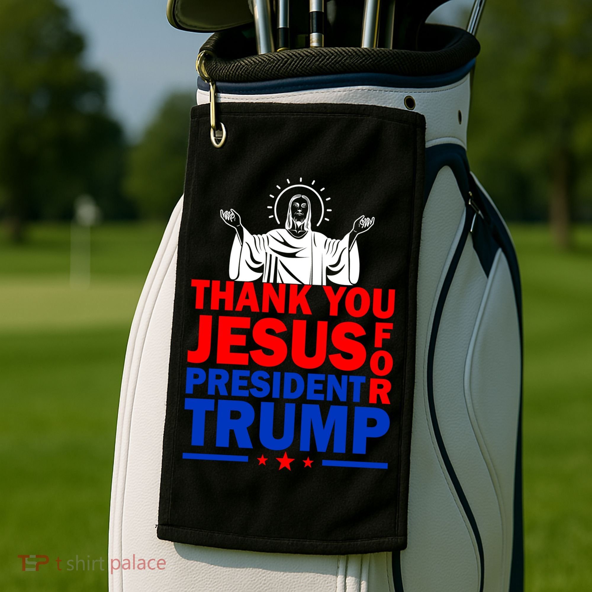 Thank You Jesus For President Trump Golf Towel