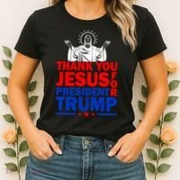 Thank You Jesus For President Trump Women's T-Shirt thumb 2