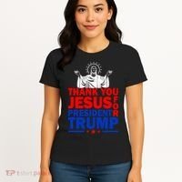 Thank You Jesus For President Trump Women's T-Shirt thumb 4