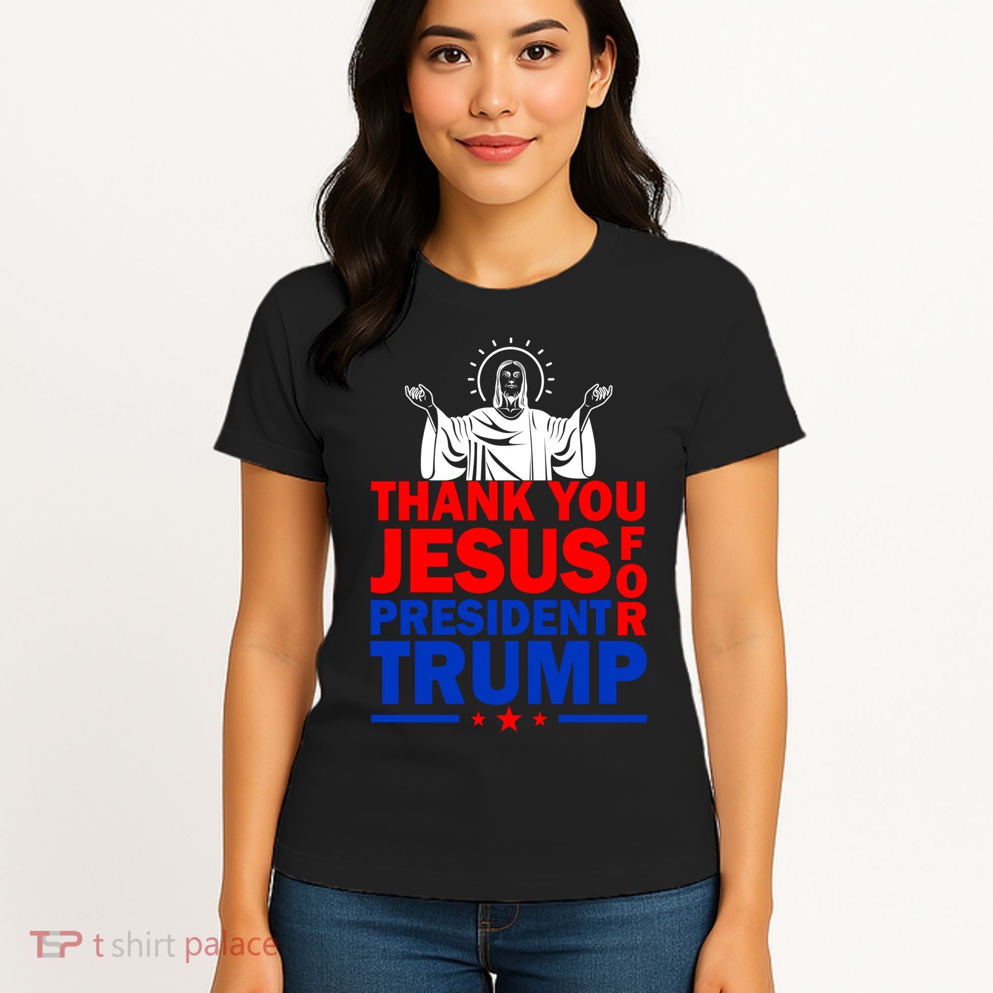 Thank You Jesus For President Trump Women's T-Shirt