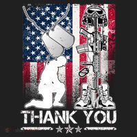 Thank You Memorial Day Distressed Flag Kneeling Soldier Tumbler thumb 3