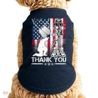 Thank You Memorial Day Distressed Flag Kneeling Soldier Doggie Tank thumb 0
