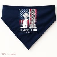 Thank You Memorial Day Distressed Flag Kneeling Soldier USA-Made Doggie Bandana thumb 0