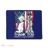 Thank You Memorial Day Distressed Flag Kneeling Soldier Mousepad thumb 0
