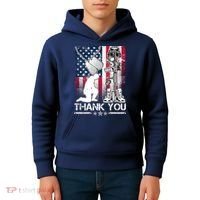 Thank You Memorial Day Distressed Flag Kneeling Soldier Kids Hoodie thumb 4