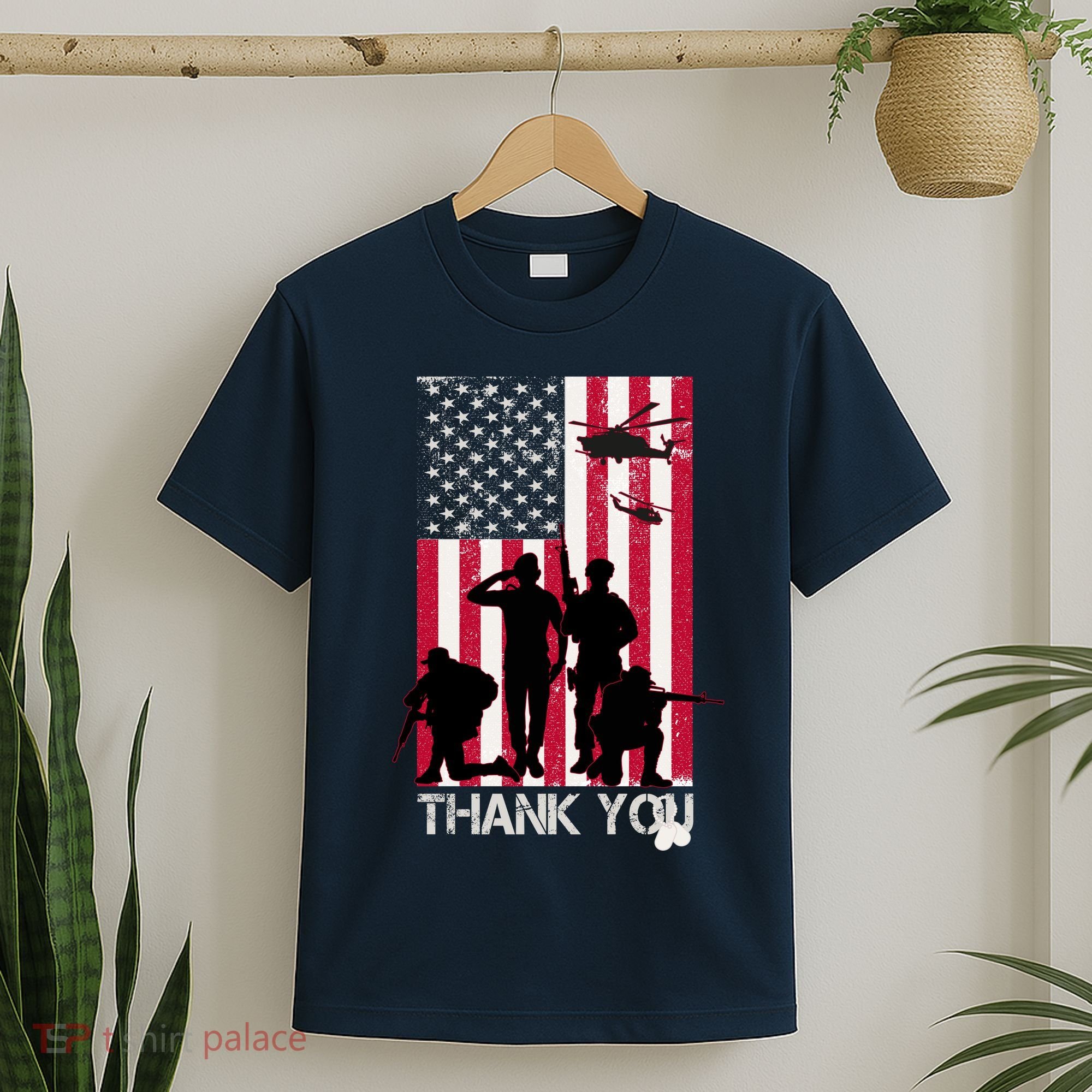 Thank You Memorial Day Soldiers USA Flag T-Shirt