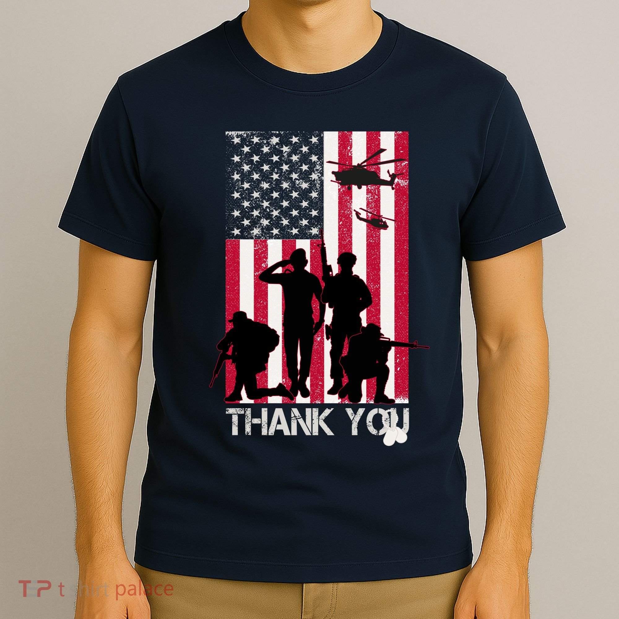 Thank You Memorial Day Soldiers USA Flag T-Shirt