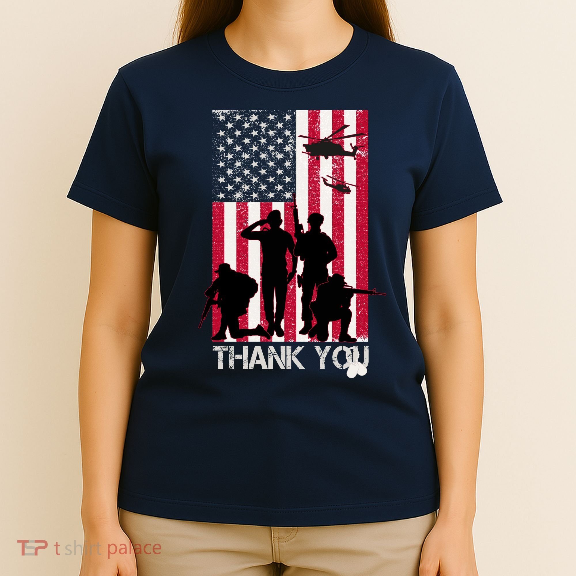 Thank You Memorial Day Soldiers USA Flag T-Shirt