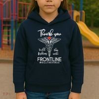 Thank You To All Those Fighting In The Frontline Kids Hoodie thumb 3
