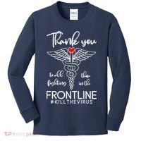 Thank You To All Those Fighting In The Frontline Kids Long Sleeve Shirt thumb 0