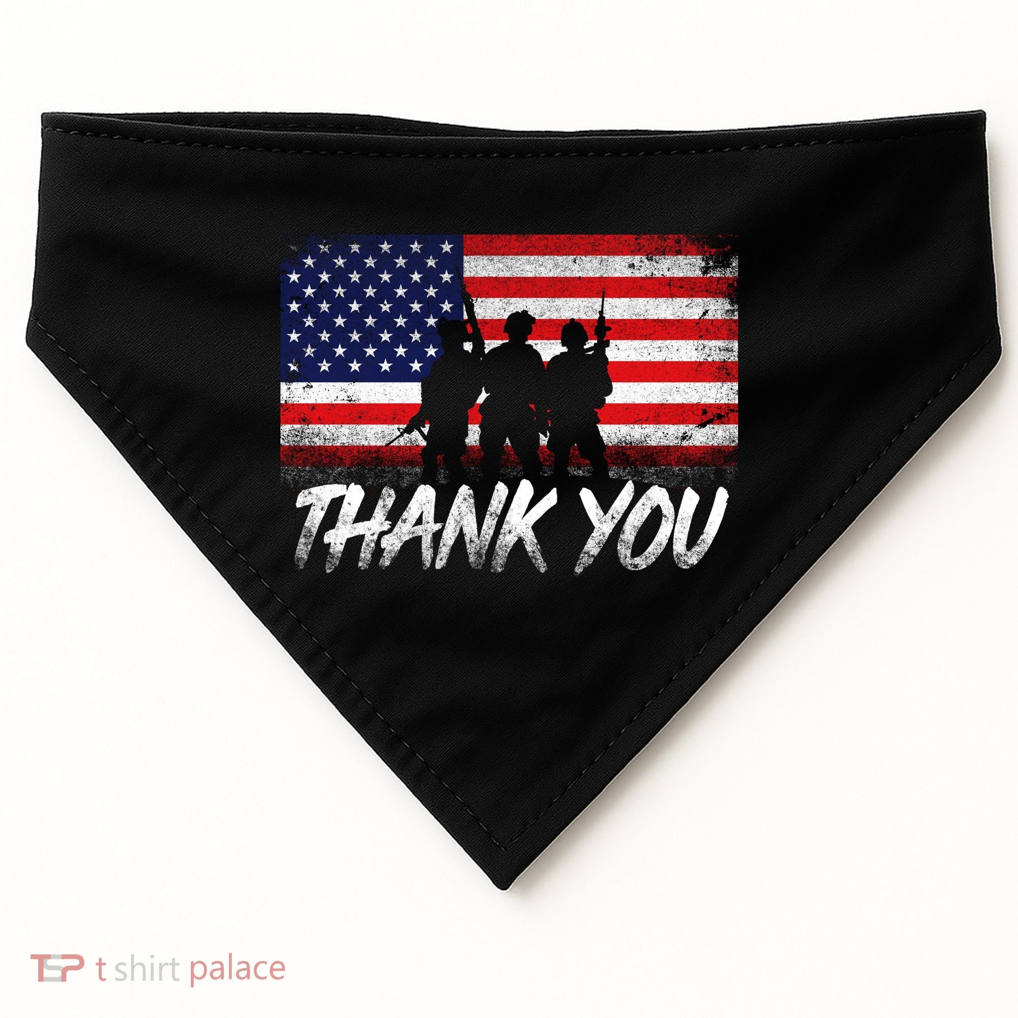 Thank You USA Troops USA-Made Doggie Bandana