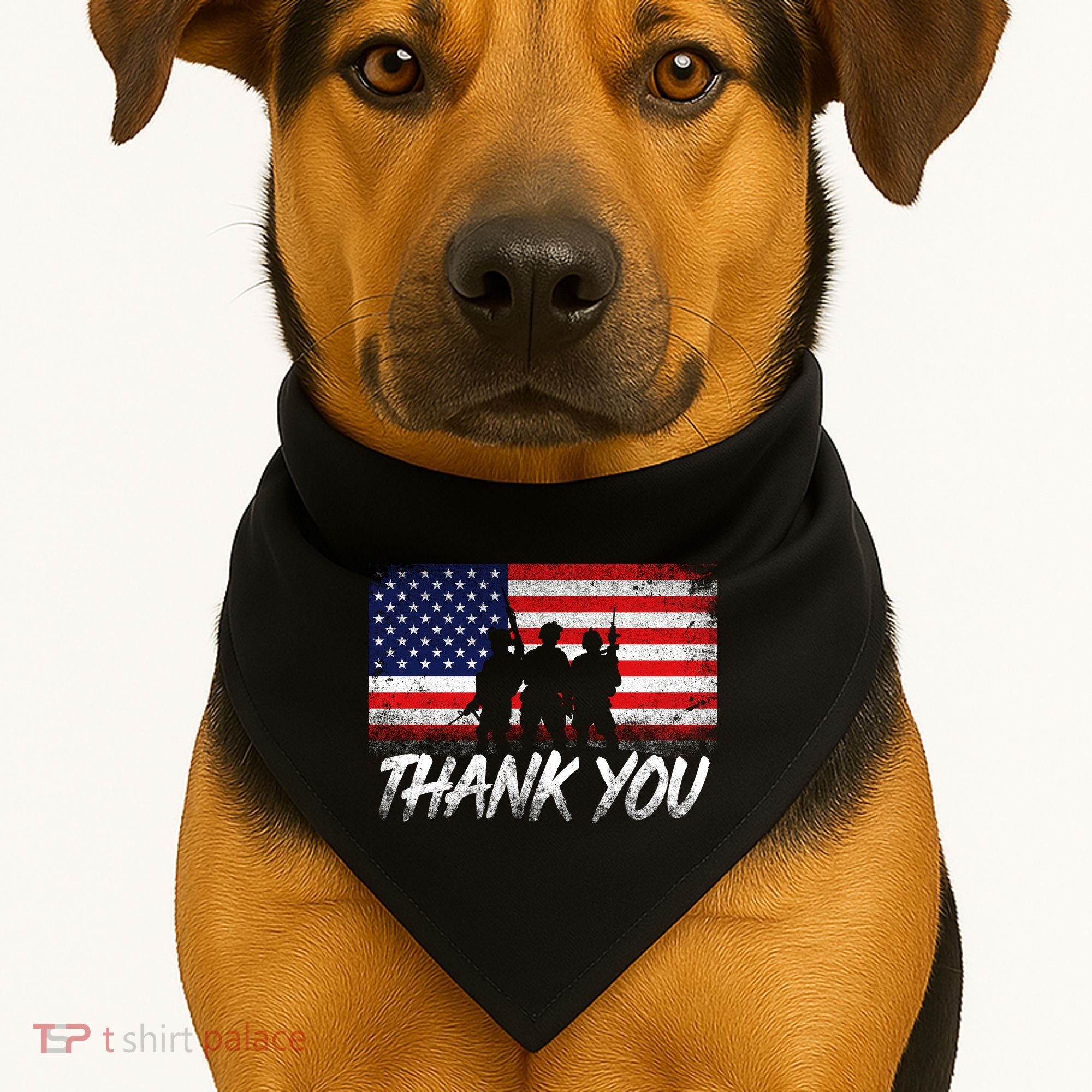 Thank You USA Troops USA-Made Doggie Bandana
