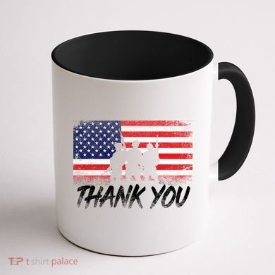 Thank You USA Troops Coffee Mug back