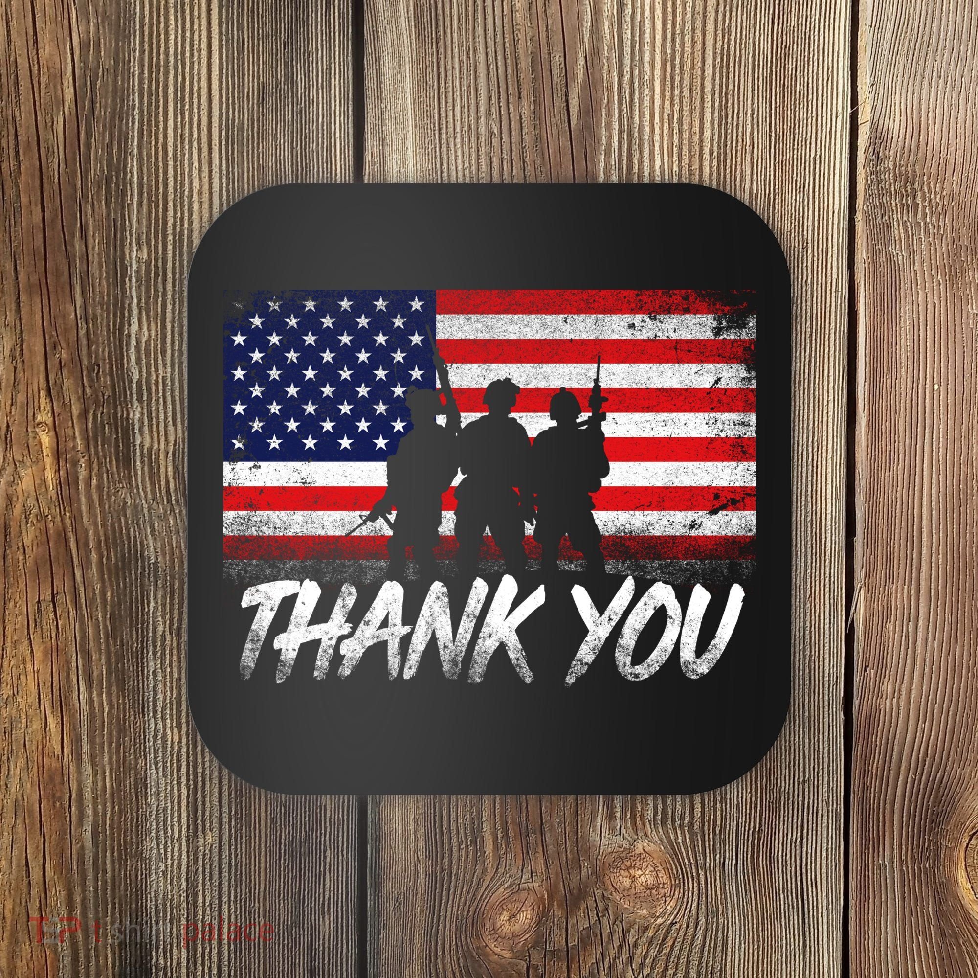 Thank You USA Troops Coaster