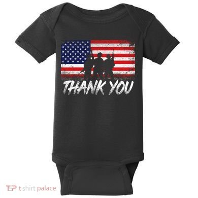 Thank You USA Troops Baby Bodysuit