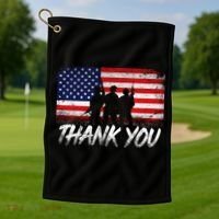 Thank You USA Troops Golf Towel thumb 1