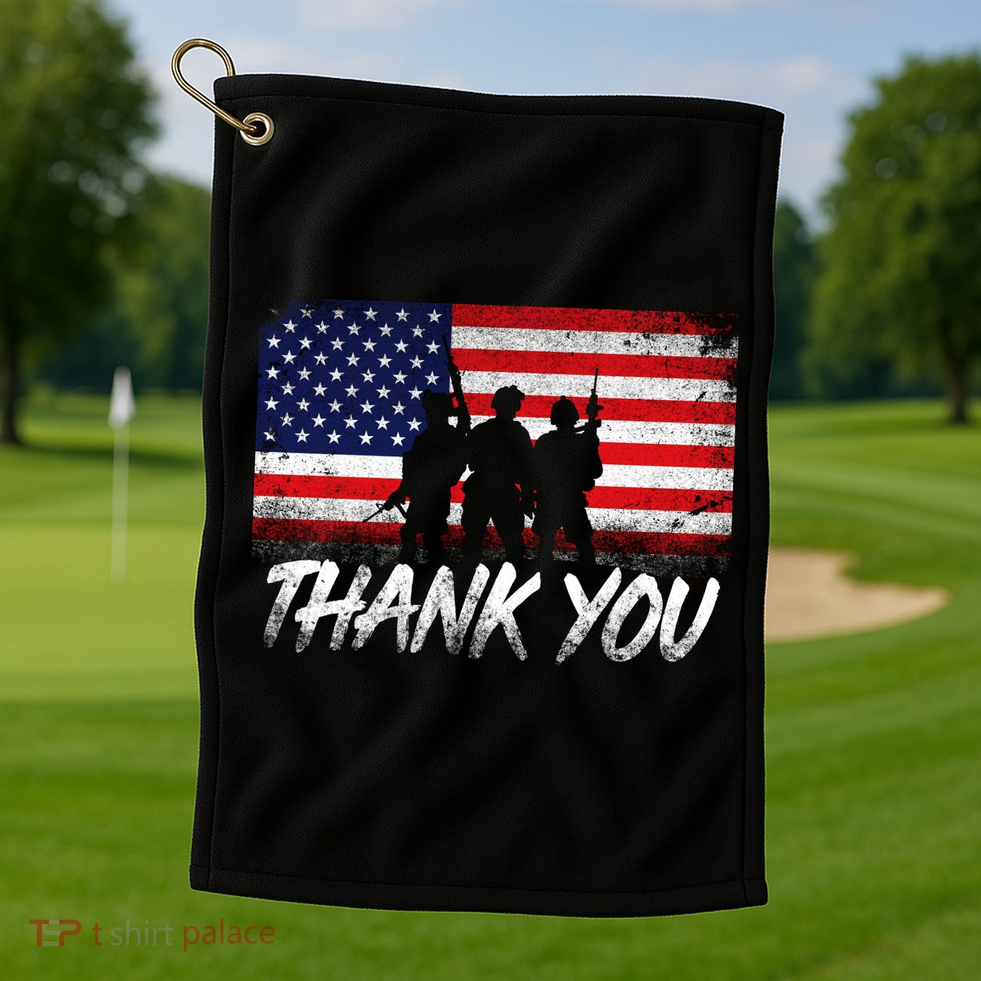 Thank You USA Troops Golf Towel