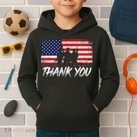 Thank You USA Troops Kids Hoodie thumb 2