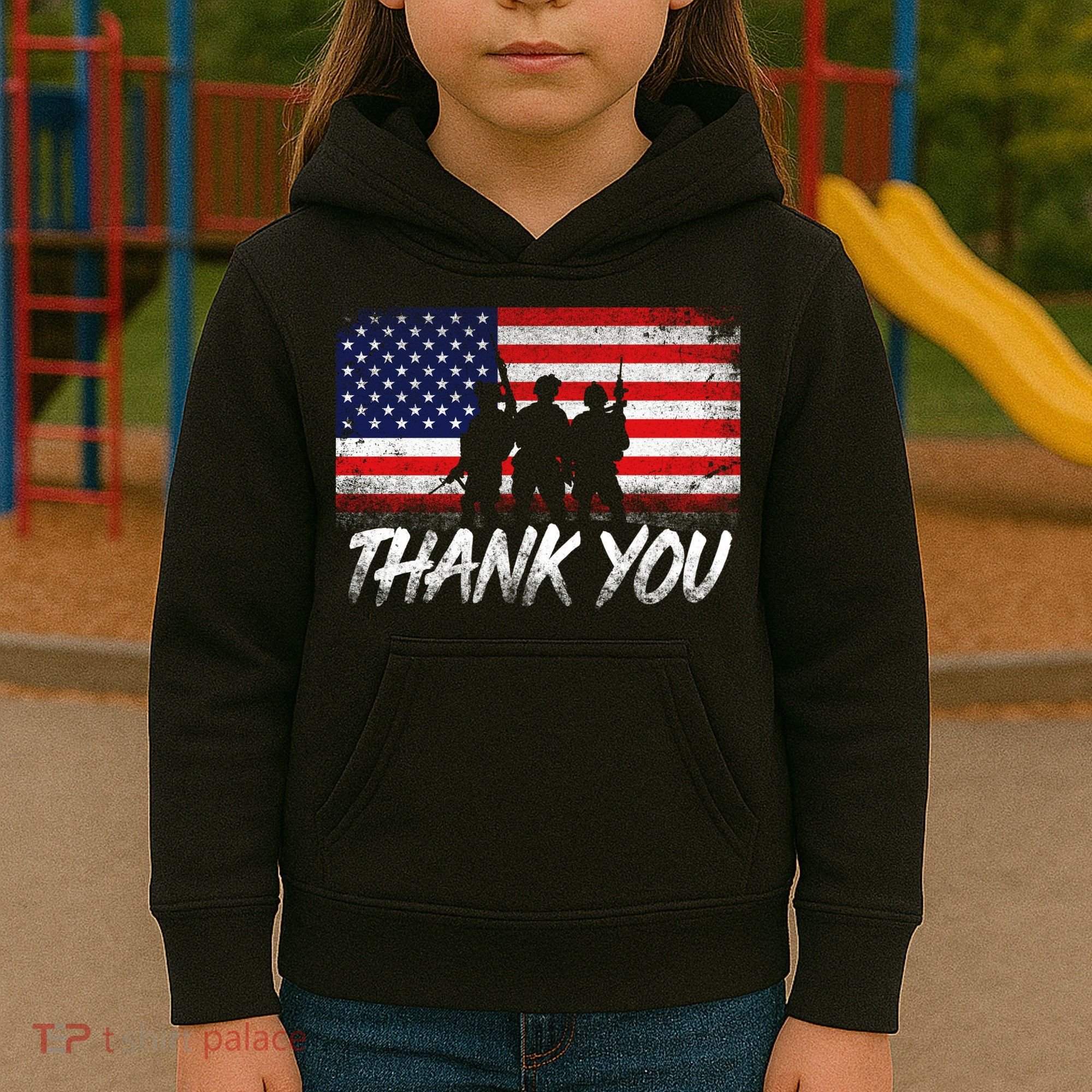 Thank You USA Troops Kids Hoodie