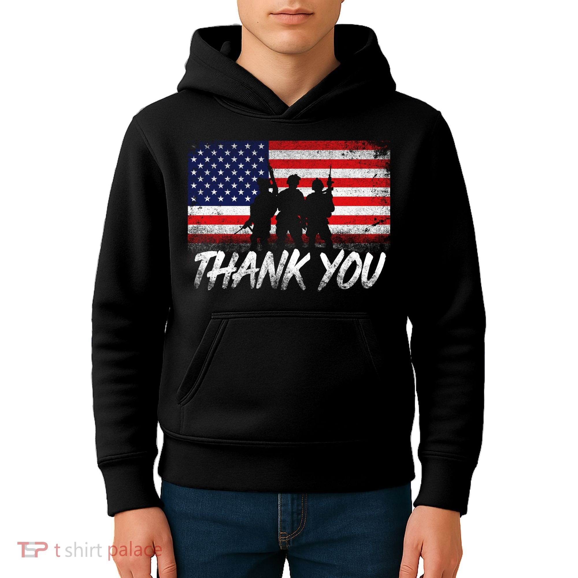 Thank You USA Troops Kids Hoodie