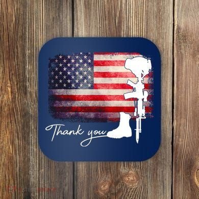 Thank You Veterans Memorial Day Coaster
