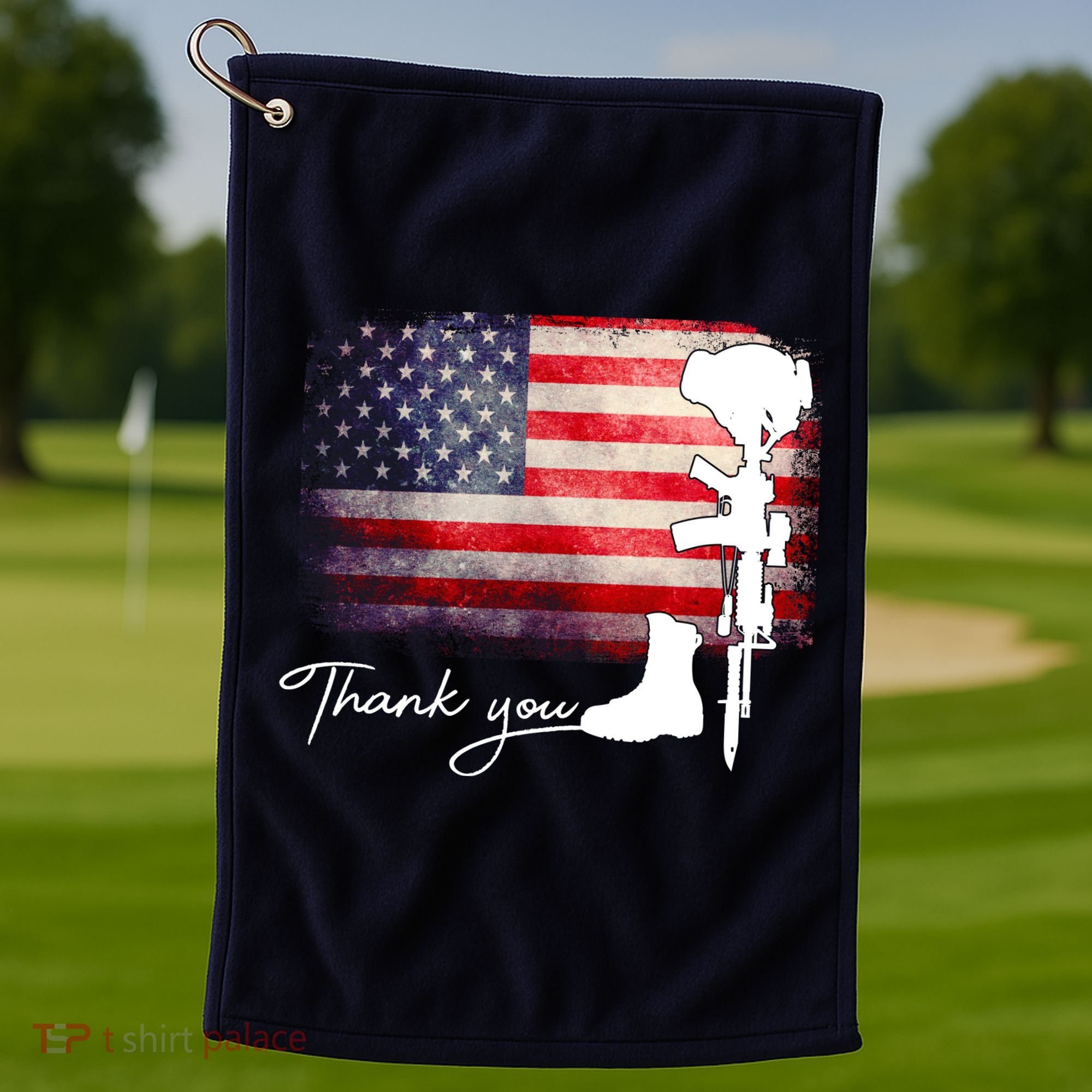 Thank You Veterans Memorial Day Golf Towel