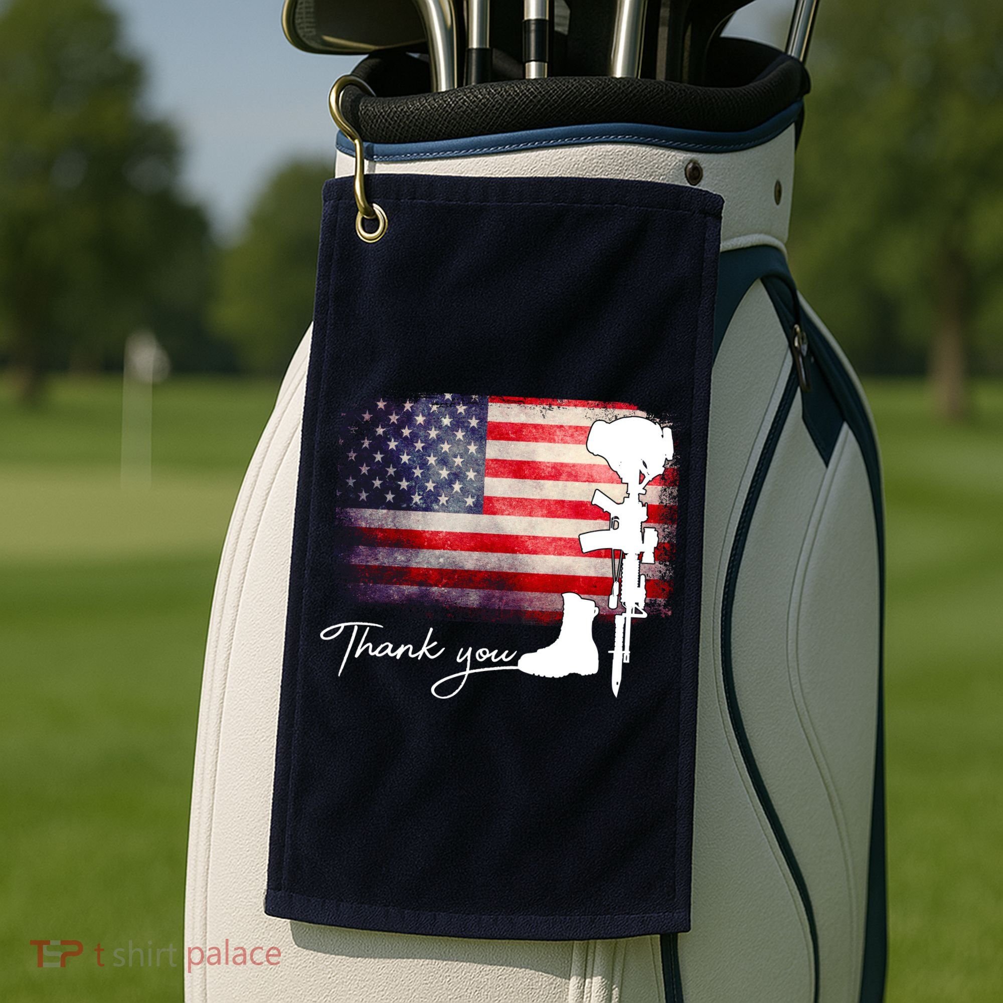 Thank You Veterans Memorial Day Golf Towel
